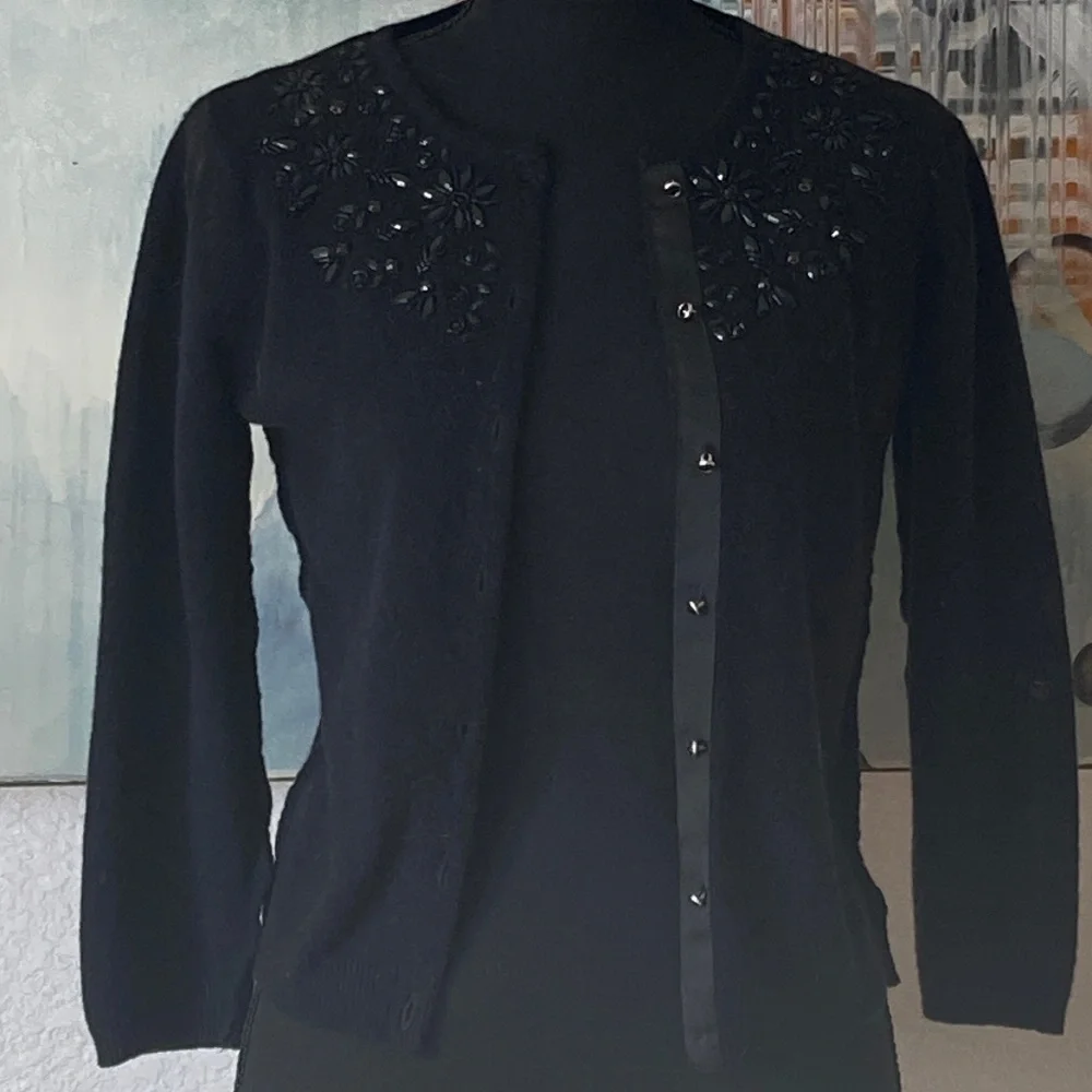 Rare Free People Y2K Beaded Wool Cardigan XS - Picture 1 of 9